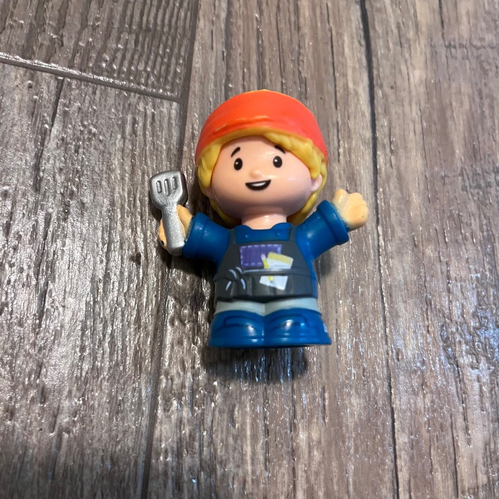 Fisher Price Little People Figures Chef with Spatula and Construction Worker Lot - Picture 3 of 4